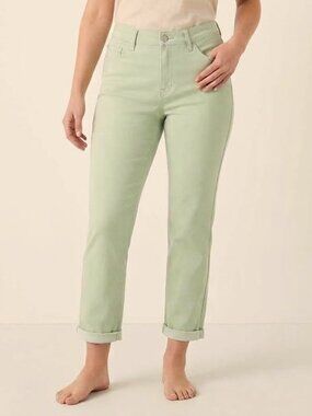 NWT Curve Appeal sage green cuffed cropped pants, size 10
